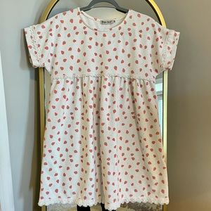 Strawberry Cotton Shirt Dress Medium